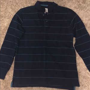 Men’s striped long sleeve polo